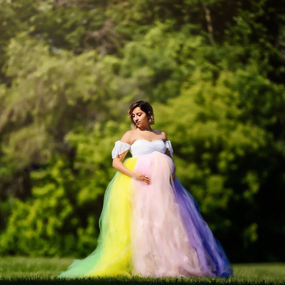 Maternity Wear - Vestido Maxi de Maternidad con Encaje