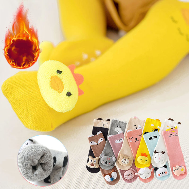 Unisex Baby Socks Non Slip - Calcetines largos de algodón grueso para