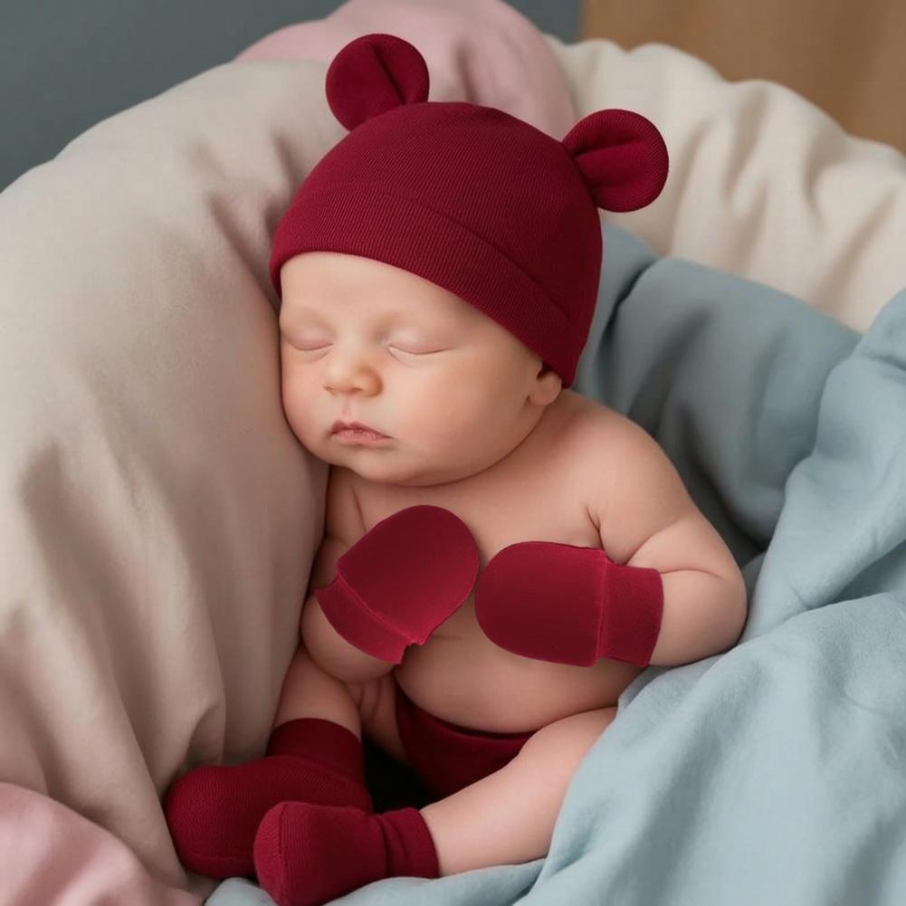 Manoplas y botines antiarañazo - Infant Beanie Hat With Ears reseña y precio